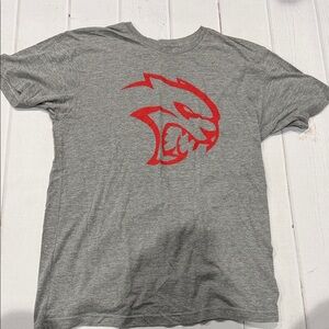Dodge Hellcat Gray T-Shirt with Red Hellcat Graphic